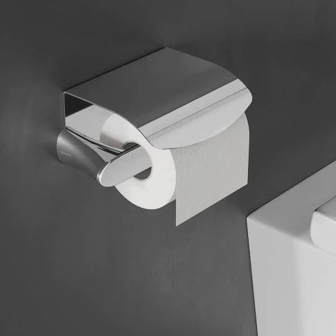 Toalettpappershållare med Lock Amador Krom